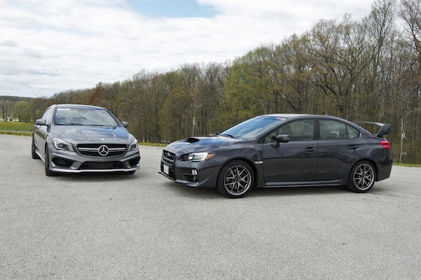 Subaru WRX STI “can chien” Mercedes CLA45 AMG-Hinh-11